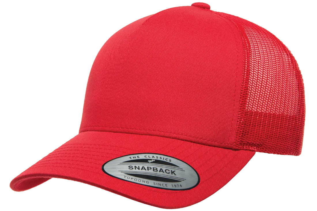 YP CLASSICS® 5-Panel Retro Trucker Cap Red