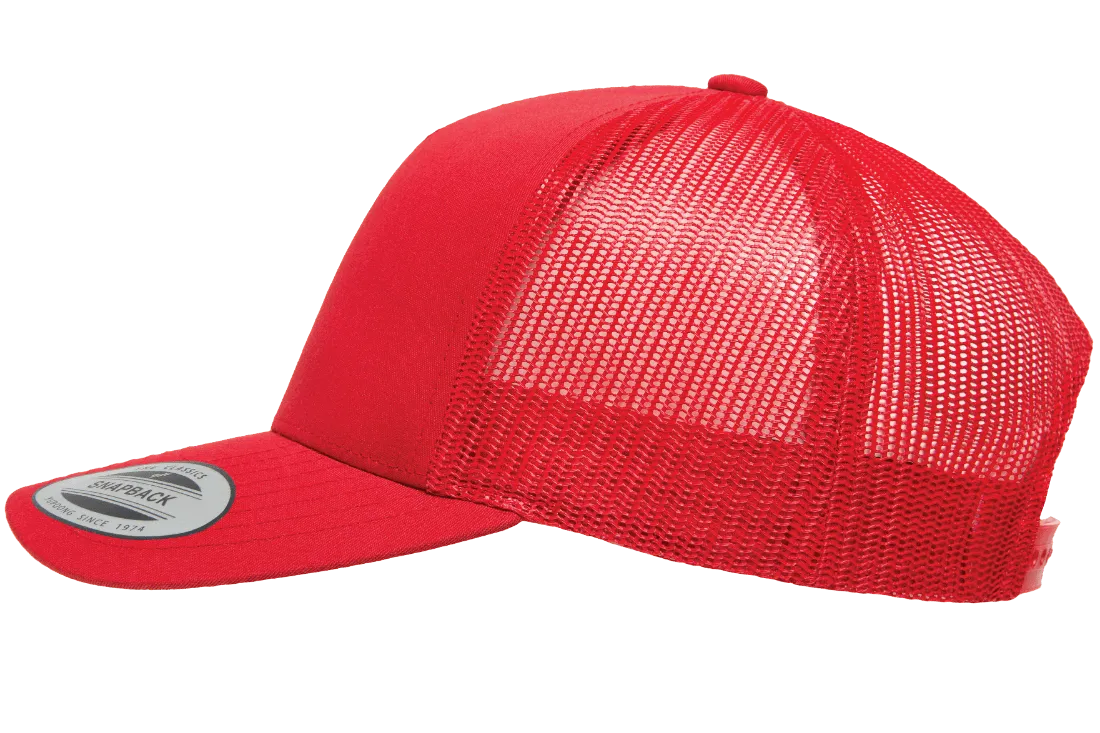 YP CLASSICS® 5-Panel Retro Trucker Cap Red